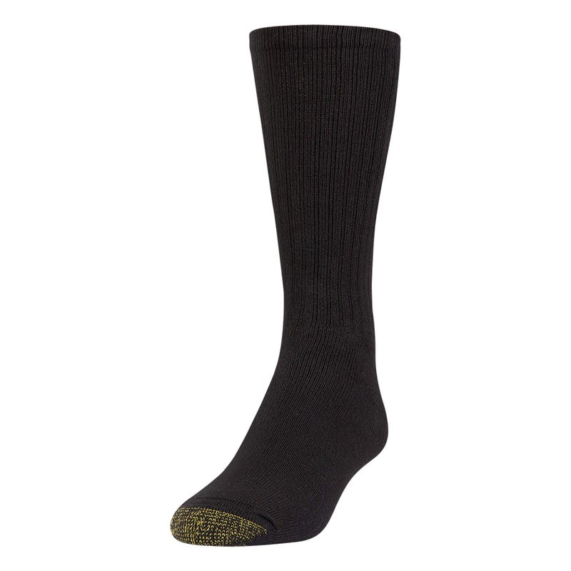 GOLDTOE Men's Harrington Crew Socks, Multipairs, Black (6-Pairs), X-Large - Image 2